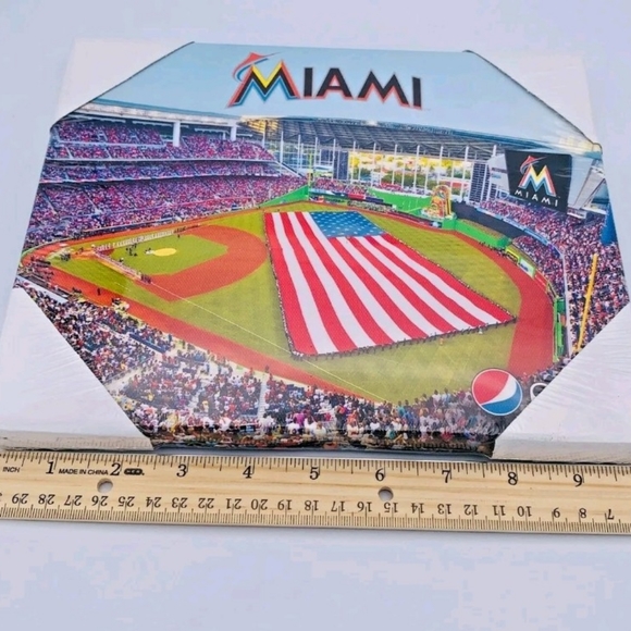 Miami Marlins Park MLB Stadium Photo On Canvas Inaugural Day 2012 10" x 8" - Picture 2 of 3